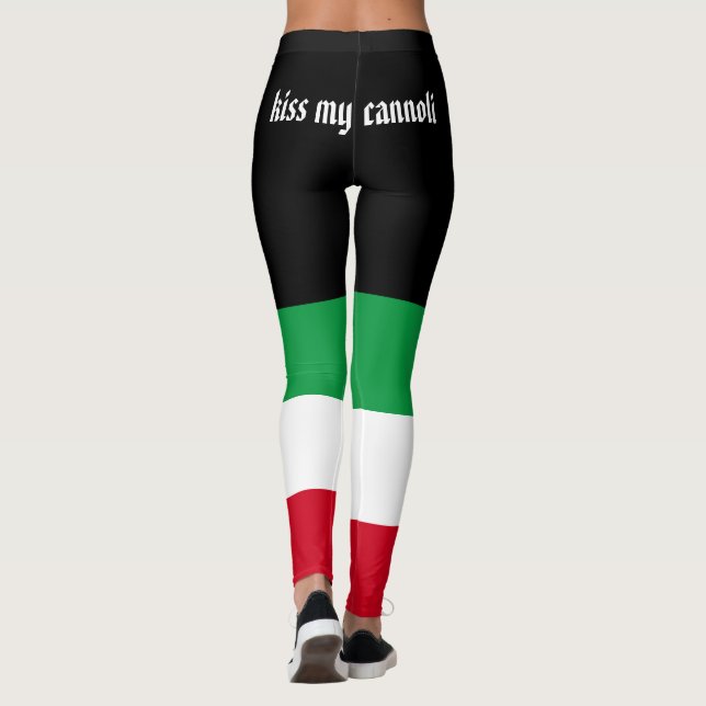 Leggings Embrasse mon cannoli drôle drapeau italien (Dos)