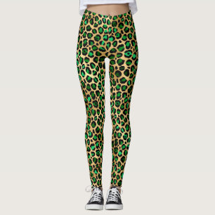 Leggings Emerald and Gold Safari Series Design 8