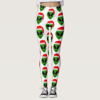 emoji alien père Noël vert