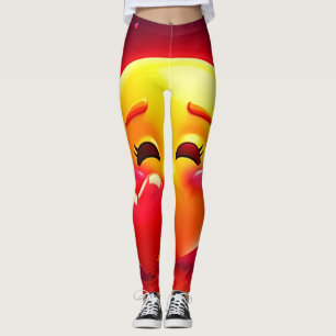 Leggings Émoji Bisou : Amour et Cœurs Art