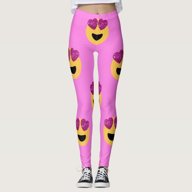 leggings émoji de l'oeil cardiaque (Devant)