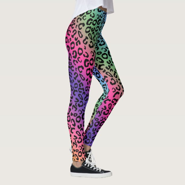 Leggings Empreinte de léopard arc-en-ciel - lissage lisse (Droite)