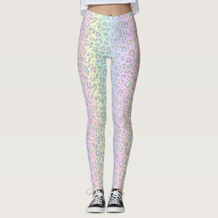 Leggings Empreinte de léopard arc-en-ciel Pastel