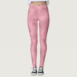 Leggings Empreinte de léopard de glamour rose fille