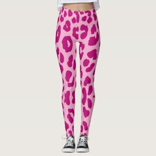 Leggings Empreinte de léopard d'Halloween rose foncé et cla