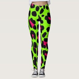 Leggings Empreinte de léopard Neon Green
