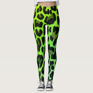 Leggings Empreinte de léopard Neon Green