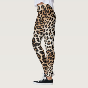 Leggings Empreinte de léopard noir crème