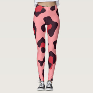 Leggings Empreinte de léopard rose