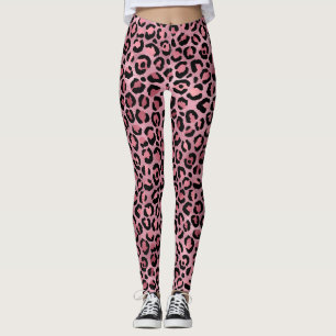 Leggings Empreinte de léopard rose