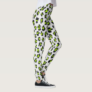 Leggings Empreinte de léopard vert néon style années 80