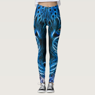 Leggings Empreintes de léopard bleu néon et pantal