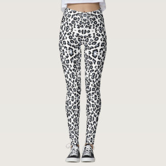 Leggings Empreintes de léopard noirs et blancs cla