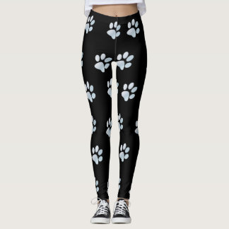 Leggings Empreintes de pattes bleu clair