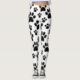 Leggings Empreintes de pattes d'animal de chien noir