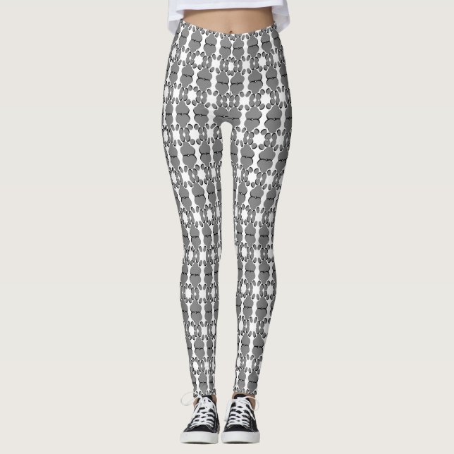 Leggings Empreintes de pattes gris (Devant)