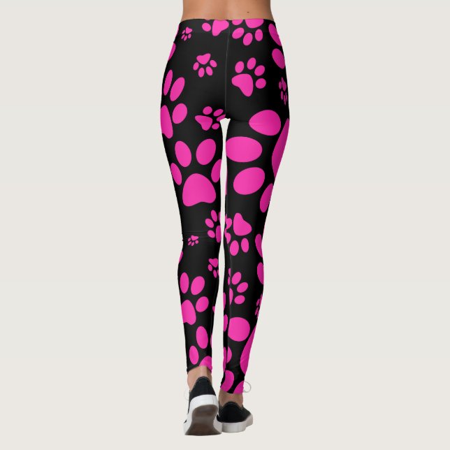 Leggings Empreintes de pattes roses et noirs (Dos)