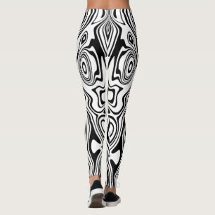 Leggings en bande noire et blanche