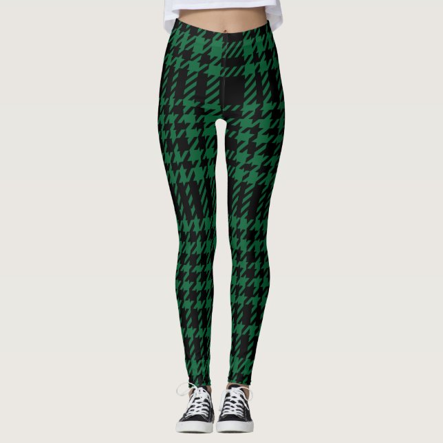 Leggings en carton vert/noir pour femmes (Devant)