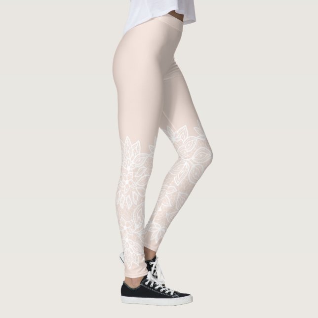 Leggings en dentelle tan et blanche (Droite)
