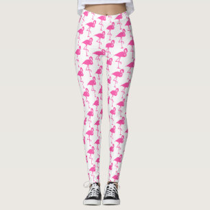 Leggings en Flamant rose rose et blanc