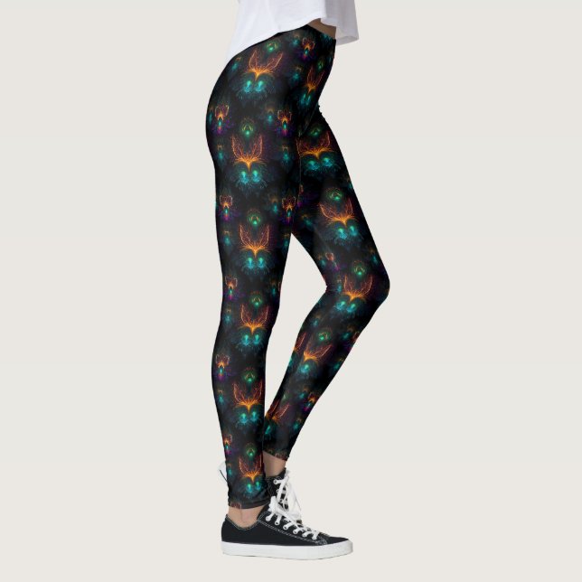 Leggings en fleur de Neon Peacock (Droite)