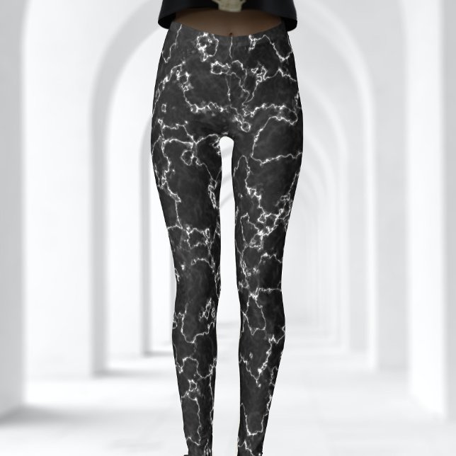 Leggings en marbre Abstrait noir et blanc Motif (Black and White marble leggings just for you)