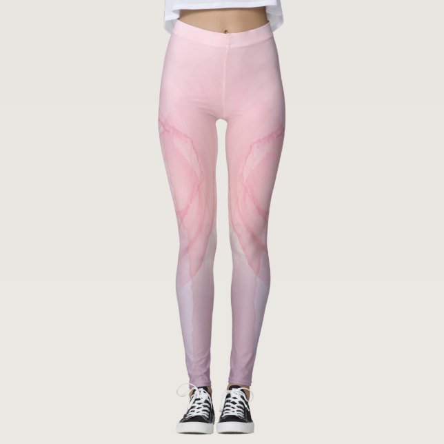 Leggings en marbre doré moderne personnalisés (Devant)