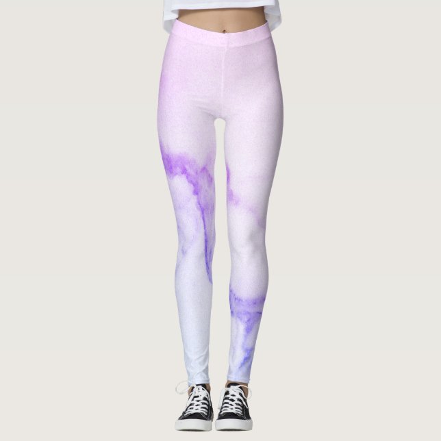Leggings en marbre violet (Devant)