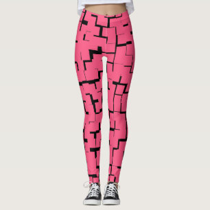 Leggings en Maze Rose, Yoga, Fitness, Design moder