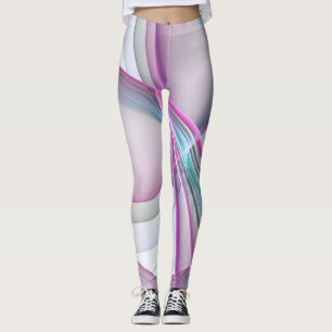 Leggings En Mouvement, Art Fractal Abstrait Moderne Coloré