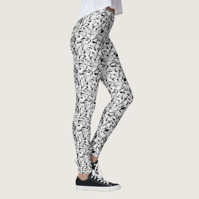 Leggings en mouvement noir et blanc (Droite)
