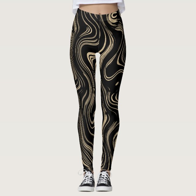 Leggings en or marbré (Devant)