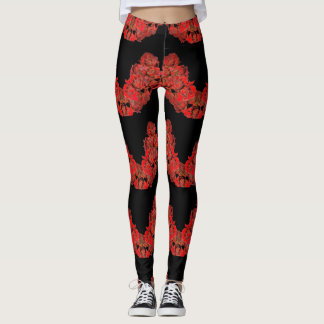 Leggings en rouge et BLack Rose unique