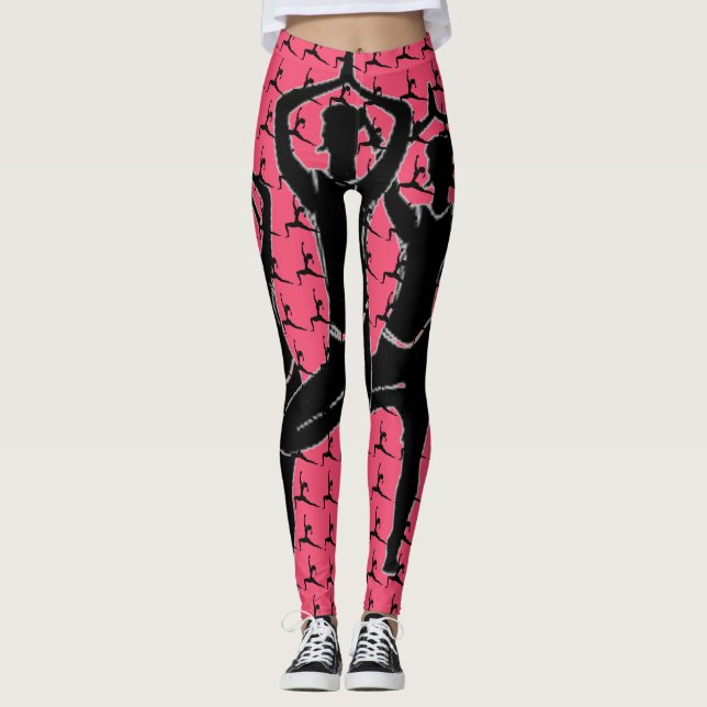 Leggings en silhouette de pose de yoga (Devant)