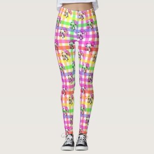 Leggings En vichy arc-en-ciel mignon