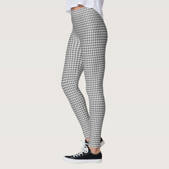 Leggings En vichy gris et blanc (Gauche)