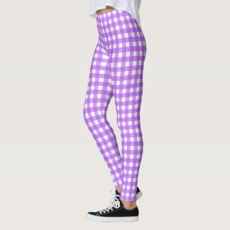 Leggings En vichy violet brillant