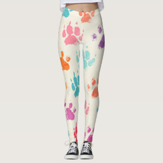 Leggings encre colorée, pattes de chien désagréable