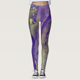 Leggings Encre d'alcool Abstraite Pommes riches en or