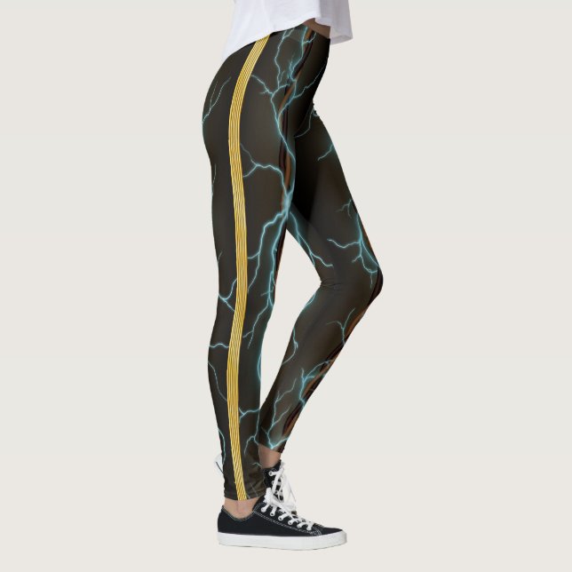 Leggings Énergie Électrique Avec Des Rayures De Laiton (Droite)