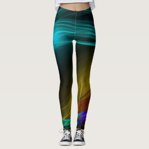 Leggings Énergie en mouvement Noir Ondes lumineuses multico