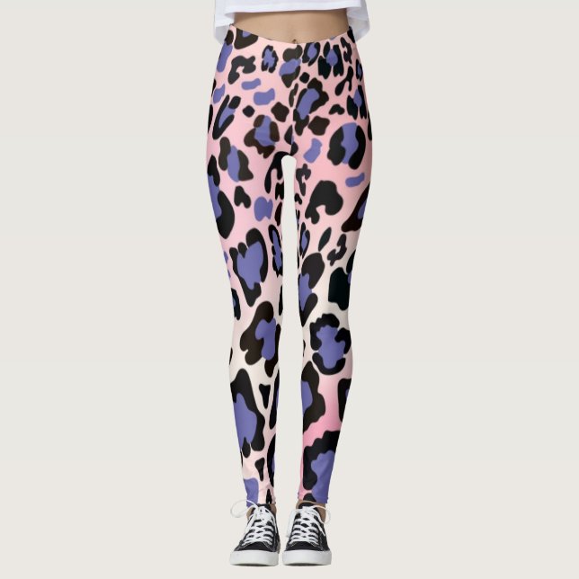 Leggings Entraînement féminin Jambes violettes - CHEETAH SA (Devant)
