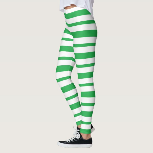 Leggings Épaisse et fine Grandes vertes et blanches (Gauche)