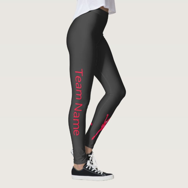 Leggings Équipe de patinage synchronisé - arabesque rouge (Droite)