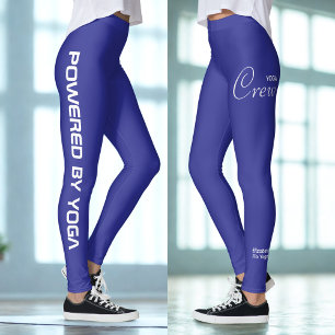 Leggings Équipe de yoga à impression personnalisée bleu fon