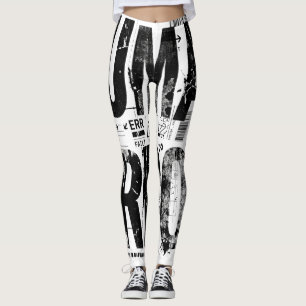 Leggings ERREUR HUMAINE   Art typographique brutaliste indu