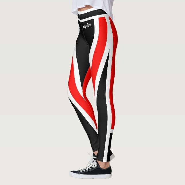 Leggings Escadron noir blanc rouge (Gauche)