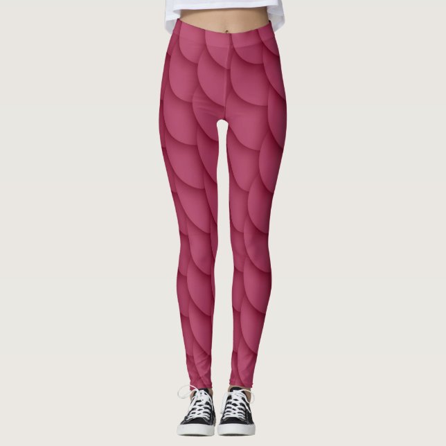 Leggings Éscaliers simples et modernes de sirènes rouges (Devant)