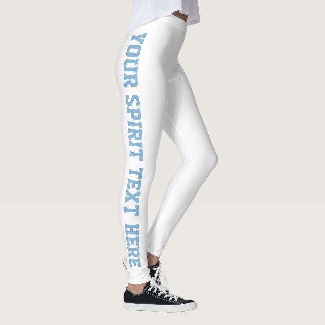 Leggings Esprit d'école personnalisé blanc Légendes de text (Droite)